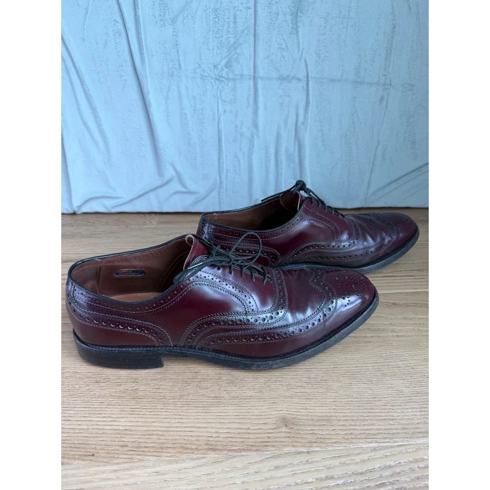Allen Edmonds McAllister Merlot Oxblood Wingtip Oxford Dress Shoes Sz 10.5 B